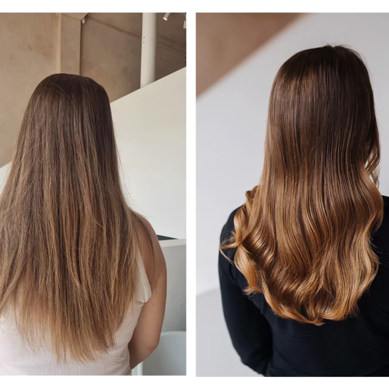 Résultat avant/après en coloration végétale